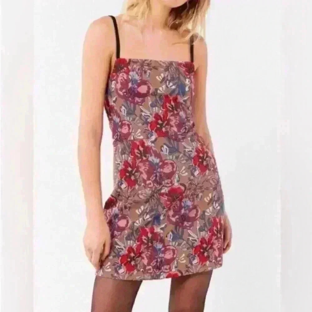 Urban Outfitters Textured Floral multicolor Mini Dress size Small